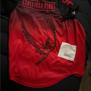 Sullivan King Red and Black ombre baseball jersey